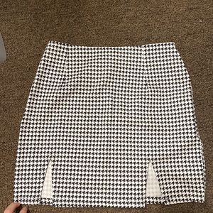 houndstooth mini skirt high waist